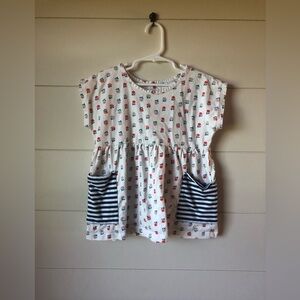 Hanna Andersson Girls Blouse Floral 6-7 120 stripe